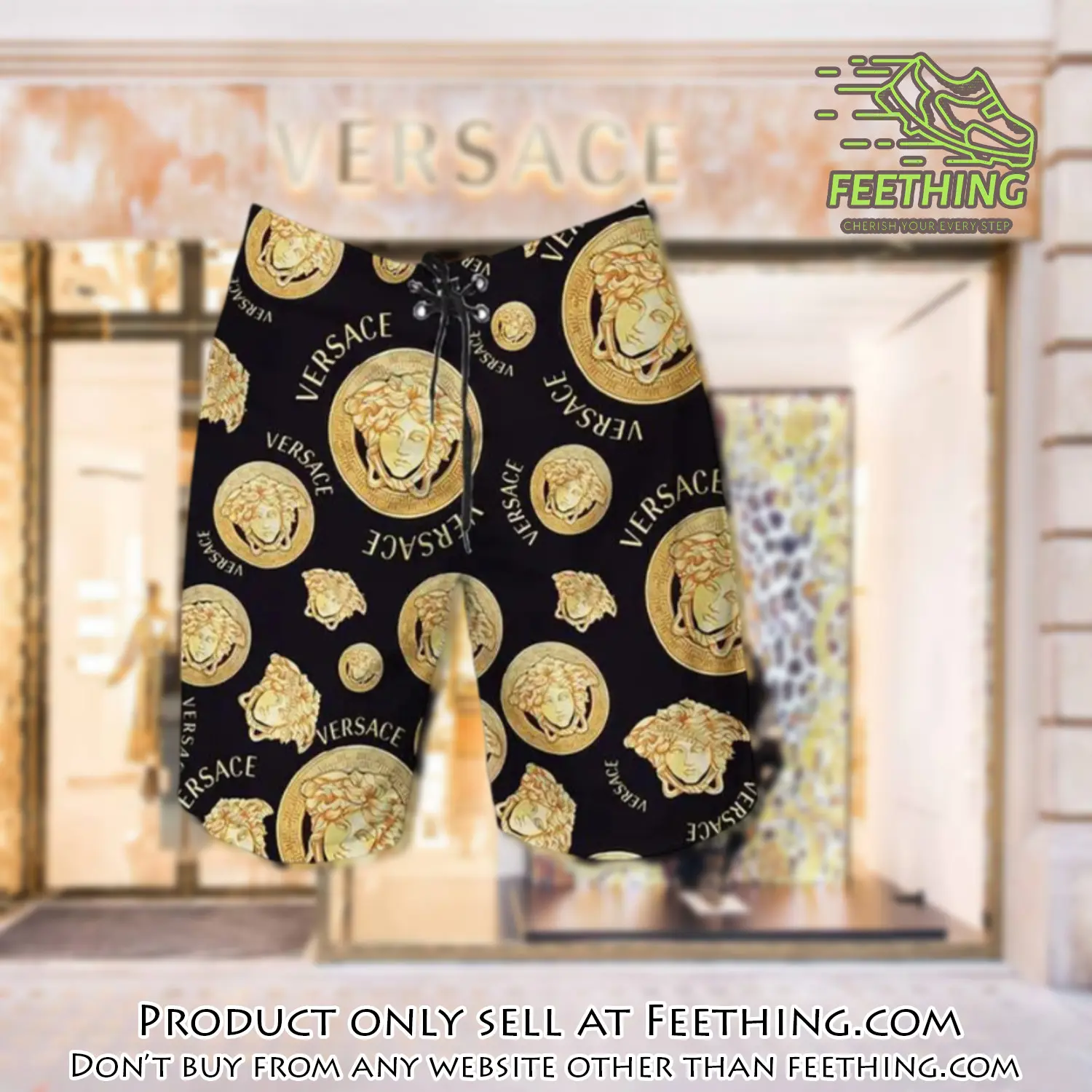 Versace medusa golden black luxury brand premium fashion shorts for men ft4528802